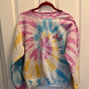 Margaritaville Tie-Dye Crewneck Sweatshirt in Pink, Blue & Yellow